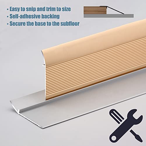 Floor Transition Strip Floor Divider Strip, Floor Transition Strip Wood to Tile, Metal Doorway Threshold Self Adhesive, 10cm Wide Door Entry Ramp for Uneven Vinyl Floor ( Color : Gray , Size : Length