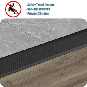 Floor Transition Strip Floor Divider Strip, Floor Transition Strip Wood to Tile, Metal Doorway Threshold Self Adhesive, 10cm Wide Door Entry Ramp for Uneven Vinyl Floor ( Color : Gray , Size : Length