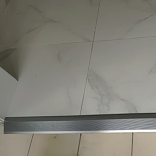 Floor Transition Strip Floor Divider Strip, Floor Transition Strip Wood to Tile, Metal Doorway Threshold Self Adhesive, 10cm Wide Door Entry Ramp for Uneven Vinyl Floor ( Color : Gray , Size : Length
