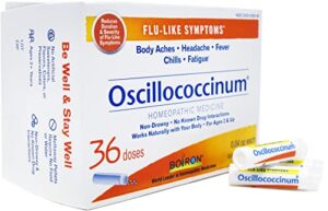 boiron oscillococcinum homeopathic medicine for flu-like symptoms, white, 36 count