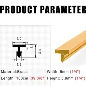 ROYUMI Transition Strip T-Shaped Brass Threshold Transition Strip, Scratch-Resistant Flooring Transition Strips, Carpet to Tile Wood to Laminate, Flat Divider Strip (Size : 6mm)