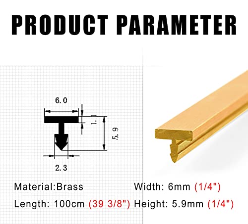 ROYUMI Transition Strip T-Shaped Brass Threshold Transition Strip, Scratch-Resistant Flooring Transition Strips, Carpet to Tile Wood to Laminate, Flat Divider Strip (Size : 6mm)