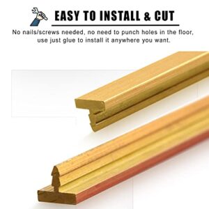 ROYUMI Transition Strip T-Shaped Brass Threshold Transition Strip, Scratch-Resistant Flooring Transition Strips, Carpet to Tile Wood to Laminate, Flat Divider Strip (Size : 6mm)