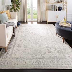 safavieh adirondack collection 8′ x 10′ ivory / silver adr109c oriental distressed non-shedding living room bedroom dining home office area rug