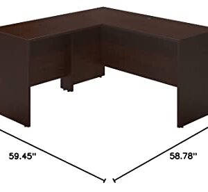 Bush Business Furniture Series C Elite 60W x 24D Desk Shell with 36W Return in Mocha Cherry