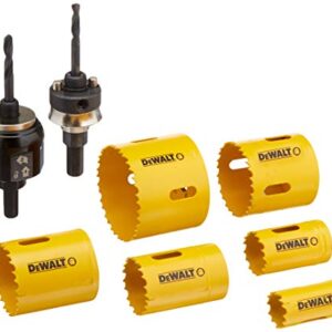 DEWALT Hole Saw Kit, Standard Electrician's Set, Bi-Metal (D180002) , Yellow