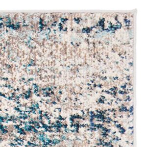 SAFAVIEH Madison Collection 6' x 9' Grey/Blue MAD460K Modern Abstract Non-Shedding Living Room Bedroom Dining Home Office Area Rug
