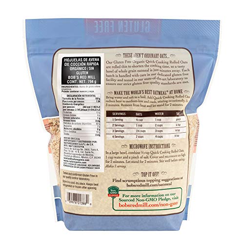 Bob's Red Mill Gluten Free Organic Quick Cooking Oats, 32 Ounce
