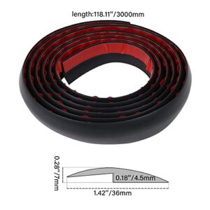 Urdrsaf 10Ft Black Floor Transition Strip Floor Edging Trim PVC Threshold Strips Suitable for Thickness Less Than 5mm