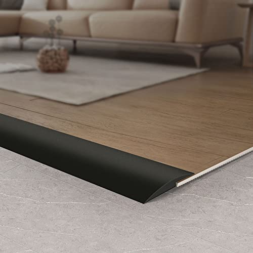 Urdrsaf 10Ft Black Floor Transition Strip Floor Edging Trim PVC Threshold Strips Suitable for Thickness Less Than 5mm