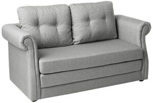 us pride furniture modern fabric upholstered reversible loveseat with sofa bed and tufted finish gray