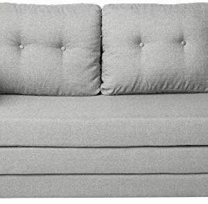 US Pride Furniture Modern Fabric Upholstered Reversible Loveseat with Sofa Bed and Tufted Finish Gray