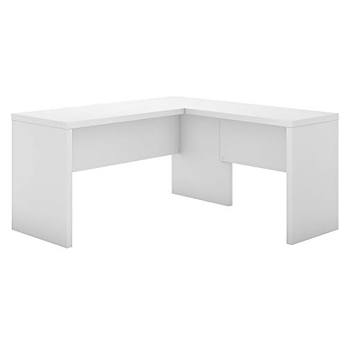 Bush Business Furniture Echo L Shaped Desk, Pure White