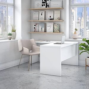 Bush Business Furniture Echo L Shaped Desk, Pure White