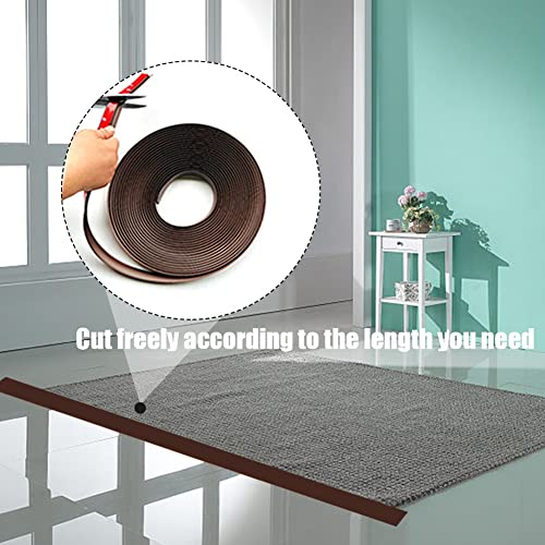 Floor Transition Strip Self Adhesive,PVC Carpet to Tile Flooring Transition Strip,Vinyl Flexible Flooring Transition Strip for Carpet Threshold Transition Strip(5mm,9.84FT,Brown)