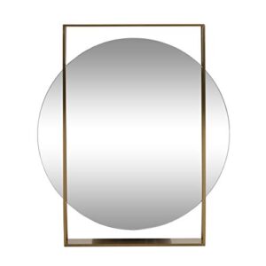 christopher knight home olina modern round framed wall mirror, brushed brass