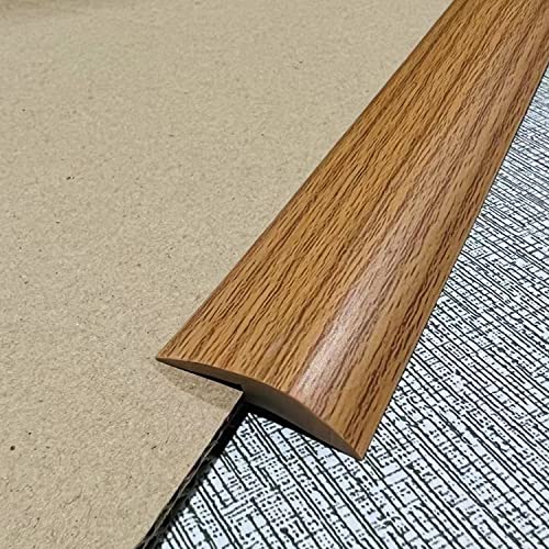 DAILISEN 6.56ft Vinyl Self Adhesive Overlap Threshold Reducer,Flooring Tile Laminate Border Transition Strip,Flat Carpet Rug Edging Strips, Fluted Saddle,Flexible Molding Trim,Stair Edging