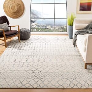 safavieh tulum collection 8′ x 10′ ivory/grey tul270a moroccan boho distressed non-shedding living room bedroom dining home office area rug