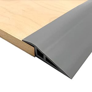 vinyl-floor-transition-threshold-strip self-adhesive, threshold 1/2”~3/5”, door/carpet-to-tile-transition-strip reducer, doorway edge trim for laminate floor mat vinyl tile, 3.28 ft (gray)