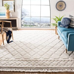 safavieh casablanca collection 7′ square ivory csb651a handmade moroccan tassel living room dining bedroom area rug