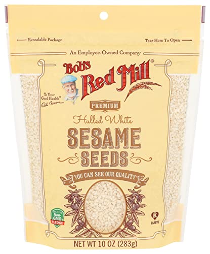 Bob's Red Mill White Hulled Sesame Seeds, Resealable Stan up Bag, 10 OZ