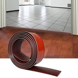 floor transition strip self adhesive vinyl floor transition strip, floor flat divider strip for joining floor gaps,carpet threshold transition wood grain design (2inwide,3.28ft, coffee, 1)