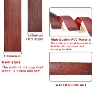 Floor Transition Strip Self Adhesive Vinyl Floor Transition Strip, Floor Flat Divider Strip for Joining Floor Gaps,Carpet Threshold Transition Wood Grain Design (2InWide,3.28Ft, Coffee, 1)