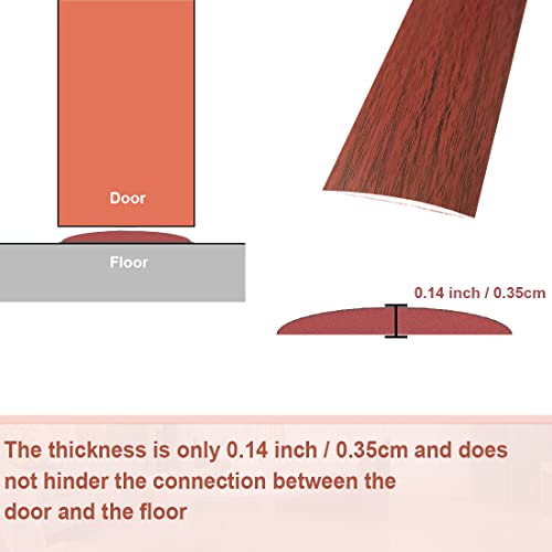 Floor Transition Strip Self Adhesive Vinyl Floor Transition Strip, Floor Flat Divider Strip for Joining Floor Gaps,Carpet Threshold Transition Wood Grain Design (2InWide,3.28Ft, Coffee, 1)