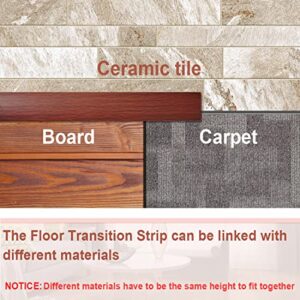 Floor Transition Strip Self Adhesive Vinyl Floor Transition Strip, Floor Flat Divider Strip for Joining Floor Gaps,Carpet Threshold Transition Wood Grain Design (2InWide,3.28Ft, Coffee, 1)