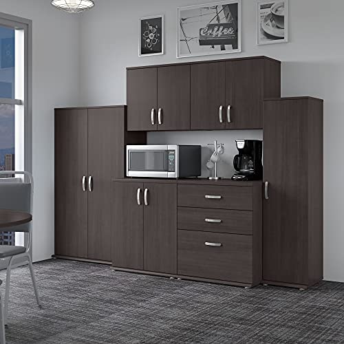 Bush Business Furniture Universal 6 Piece Modular Storage Set with Floor and Wall Cabinets, Storm Gray