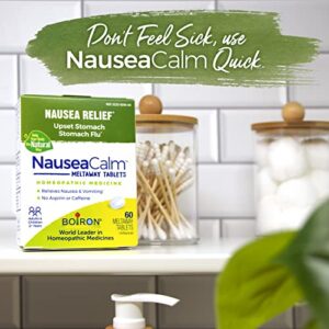 Boiron NauseaCalm Relief for Upset Stomach, Nausea, and Vomiting Due to Stomach Flu, Overindulgence, or Motion Sickness - Non-Drowsy - 60 Count