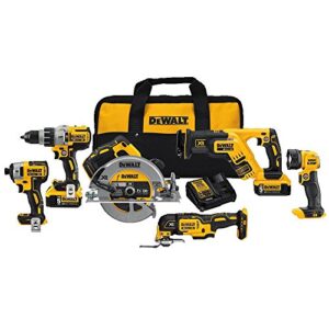 dewalt 20v max power tool combo kit, 6-tool cordless power tool set with 2 batteries and charger (dck694p2)
