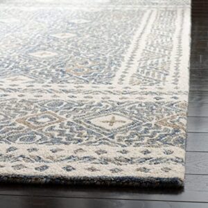 SAFAVIEH Micro-Loop Collection 8' x 10' Blue/Ivory MLP803M Handmade Premium Wool Area Rug