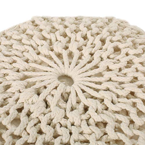 Christopher Knight Home Hortense Pouf, Ivory