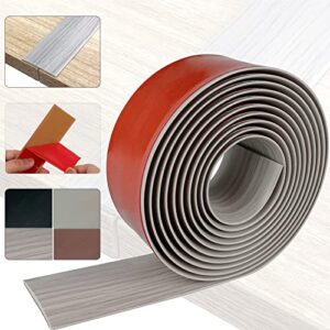 dailisen self adhesive floor & door flat transition strip vinyl floor edge trim laminate floor gap covering joining strip (100cm×5cm, grey wood grain)