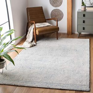 safavieh abstract collection 5′ x 8′ ivory/blue abt340m handmade premium wool area rug
