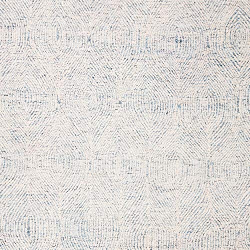 SAFAVIEH Abstract Collection 5' x 8' Ivory/Blue ABT340M Handmade Premium Wool Area Rug