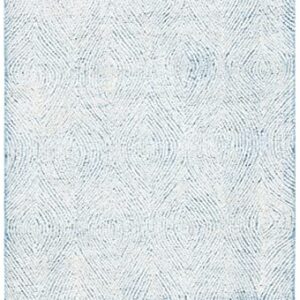 SAFAVIEH Abstract Collection 5' x 8' Ivory/Blue ABT340M Handmade Premium Wool Area Rug