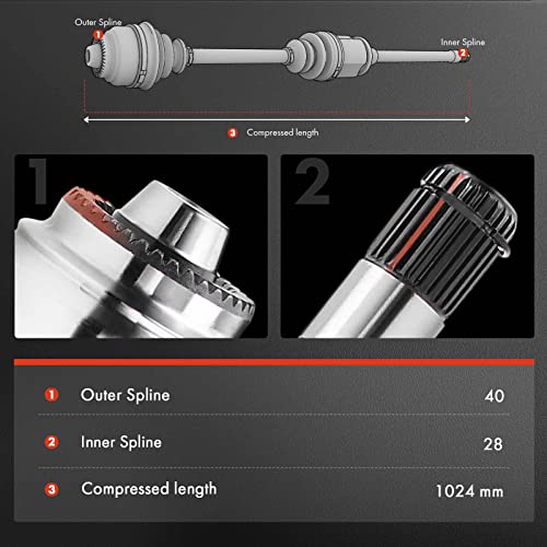 A-Premium CV Axle Shaft Assembly Compatible with Volvo XC60 2010-2016, 2.0L 2.5L 3.2L, FWD, Front Right Passenger Side