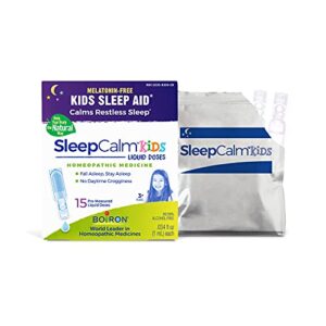 boiron sleepcalm kids liquid doses sleep aid for deep, relaxing, restful nighttime sleep – melatonin-free and non habit-forming – 15 count (pack of 1)