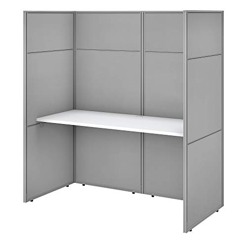 Bush Business Furniture Easy Office Cubicle Desk Workstation with Closed Panels, 60W x 66H, Pure White