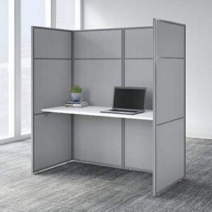 Bush Business Furniture Easy Office Cubicle Desk Workstation with Closed Panels, 60W x 66H, Pure White