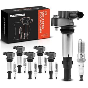 a-premium ignition coils and spark plugs kits compatible with chevrolet traverse 2009 & gmc acadia 2009 & buick lacrosse/allure 2005-2008, enclave 2009 & cadillac cts 2004-2009, srx, sts 6-pc set