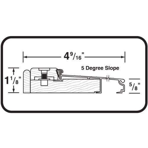 M-D Building Products 76281 1-1/8-Inch by 4-9/16-Inch 73-Inch TH393 Adjustable Aluminum and Hardwood Sill Inswing, Mill