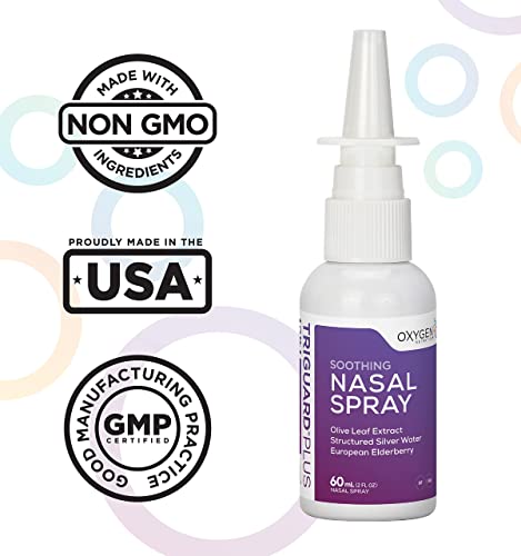 TriGuard Plus Colloidal Silver Nasal Spray with Olive Leaf Extract & Elderberry Extract | Sinus Treatment, Nose Spray & Immune System Booster 2 oz / 60ml