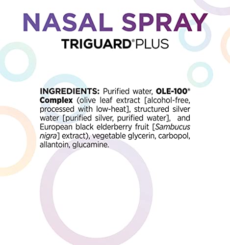 TriGuard Plus Colloidal Silver Nasal Spray with Olive Leaf Extract & Elderberry Extract | Sinus Treatment, Nose Spray & Immune System Booster 2 oz / 60ml