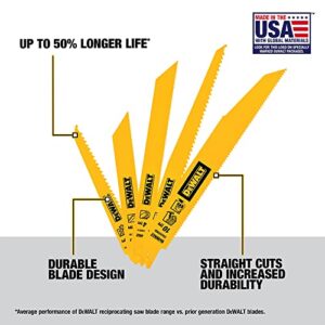 DEWALT Reciprocating Saw Blades, Bi-Metal Set with Case, 12-Piece (DW4892)