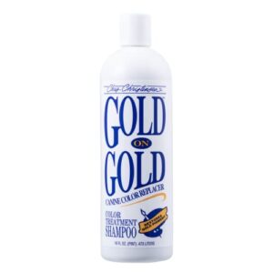 chris christensen gold on gold color treatment dog shampoo, groom like a professional, 16 oz
