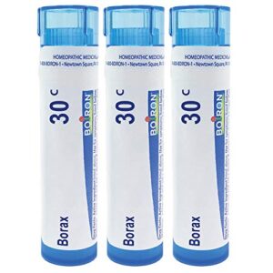 boiron borax 30c homeopathic medicine for canker sores – pack of 3 (240 pellets)