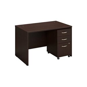 bush business furniture series c elite 48w x 30d desk shell with 3 drawer file in mocha cherry